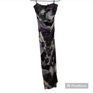 Le Chateau Strapless Dress in Purple and Black